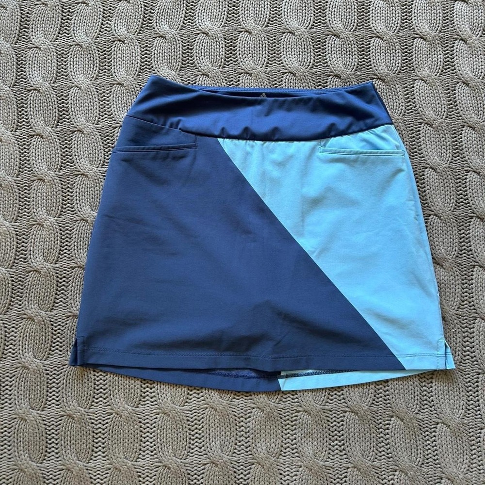 Adidas Womens Colorblock Golf Tennis Skort Navy Light Blue Athletic Size XS